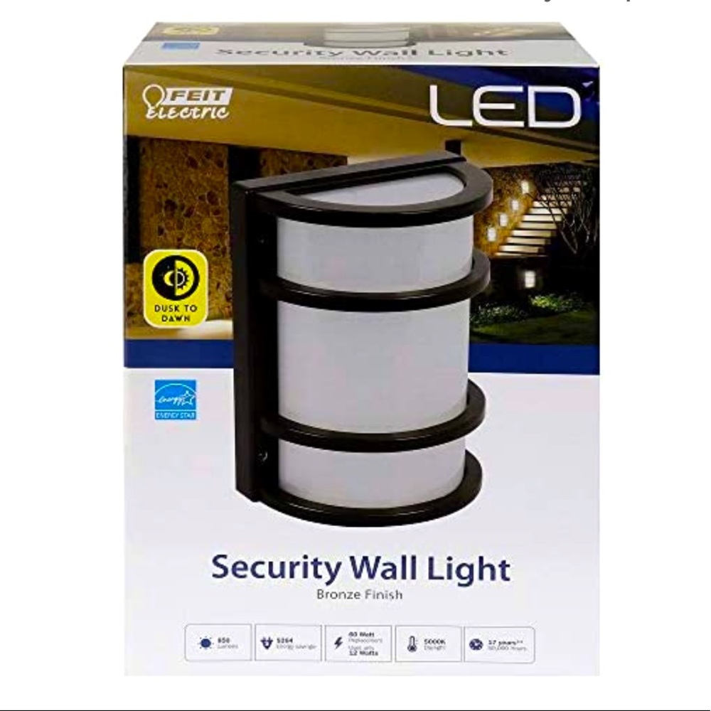 Feit Outdoor Security Dusk/Dawn Photocell Sensor Integrated LED Wall Pack Light